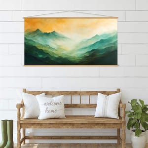 Mountain Wall Art Abstract Canvas Wall ArtLiving Room Decor, Landscape Art Framed, Vintage Art, Nature Canvas Print, Extra Large Wall Art