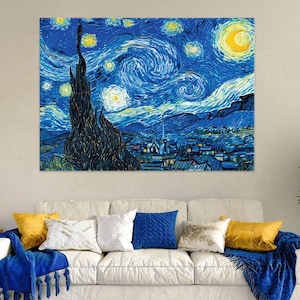 The Starry Night (1889) - Vincent Van Gogh | Vincent Van Gogh Canvas Print | Vincent Van Gogh Wall Art | The Starry Night Canvas