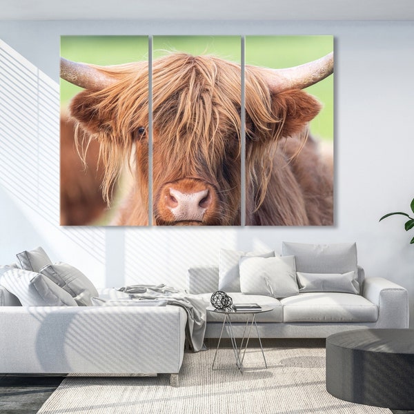 Large Framed Cow Print Wall Art Etsy