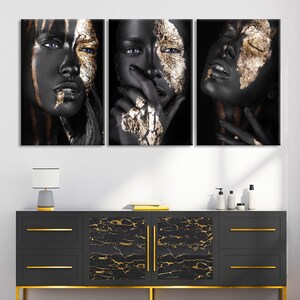Black Woman Wall Art, African Woman Canvas Prints, Modern Home and ...