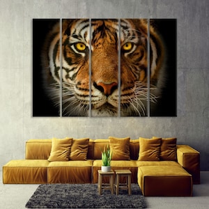 Tiger Canvas Wall Decor, Animal Art Print, Home and Living Room Decor, Wild Animal Wall Art, Large Canvas Print, Wildlife Art
