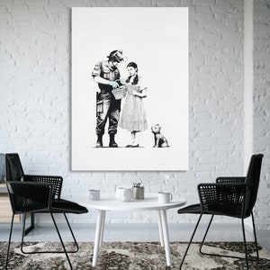 Banksy Canvas Wall Art, Street Art Canvas Print, Home Decor Modern, Banksy Canvas Print, Large Framed Wall Art