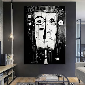 Canvas Wall Art Living Room Decor, Abstract Art, Contemporary Abstract Face Art, Modern Canvas Print, Extra Large Wall Art
