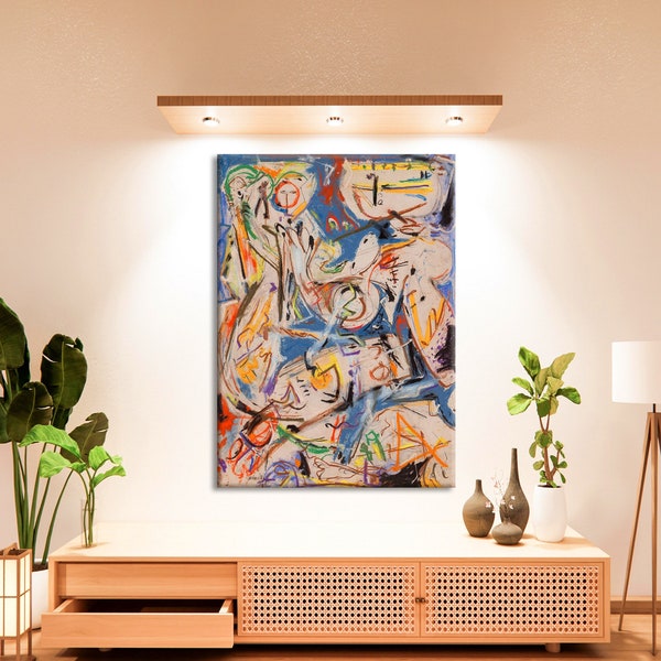 Jackson Pollock Wall Art, Abstract Canvas Print, Home and Living Room Decor, Jackson Pollock Canvas Print, Large Canvas Wall Art