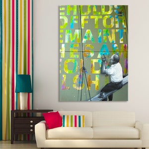 Street Graffiti Canvas Art Print, Modern Wall Decor, Home Decor Modern, Urban Canvas Print, Large Spray Paint Graffiti Wall Art