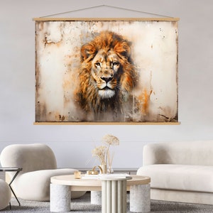 Lion Wall Art Hanger, Lion Art Canvas Wall Art Woonkamer Decor, Wild Animal Art, Animal Portrait Canvas Print, Extra Large Wall Art