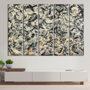 Abstract Canvas Art, Jackson Pollock Wall Print, Home and Living Room Decor, Famous Painting Canvas Print, Framed Wall Art