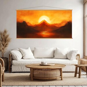 Mountain Wall Art Living Room Decor, Landscape Art Framed Canvas Wall Art Hanger, Vintage Art, Nature Canvas Print, Extra Large Wall Art