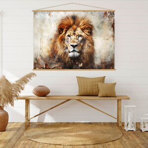 Lion Wall Art Hanger, Lion Art Canvas Wall Art Woonkamer Decor, Wild Animal Art, Animal Portrait Canvas Print, Extra Large Wall Art