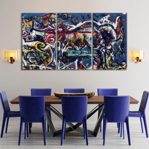 Jackson Pollock Canvas Print, Abstract Wall Art, Home and Living Room Decor, Famous Painting Print, Extra Large Canvas Wall Art