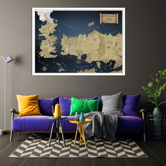 Poster Game Of Thrones – Décoration Murale Toile 60x90cm – Style Vintage, Sans Cadre – Pour Salon Ou Chambre