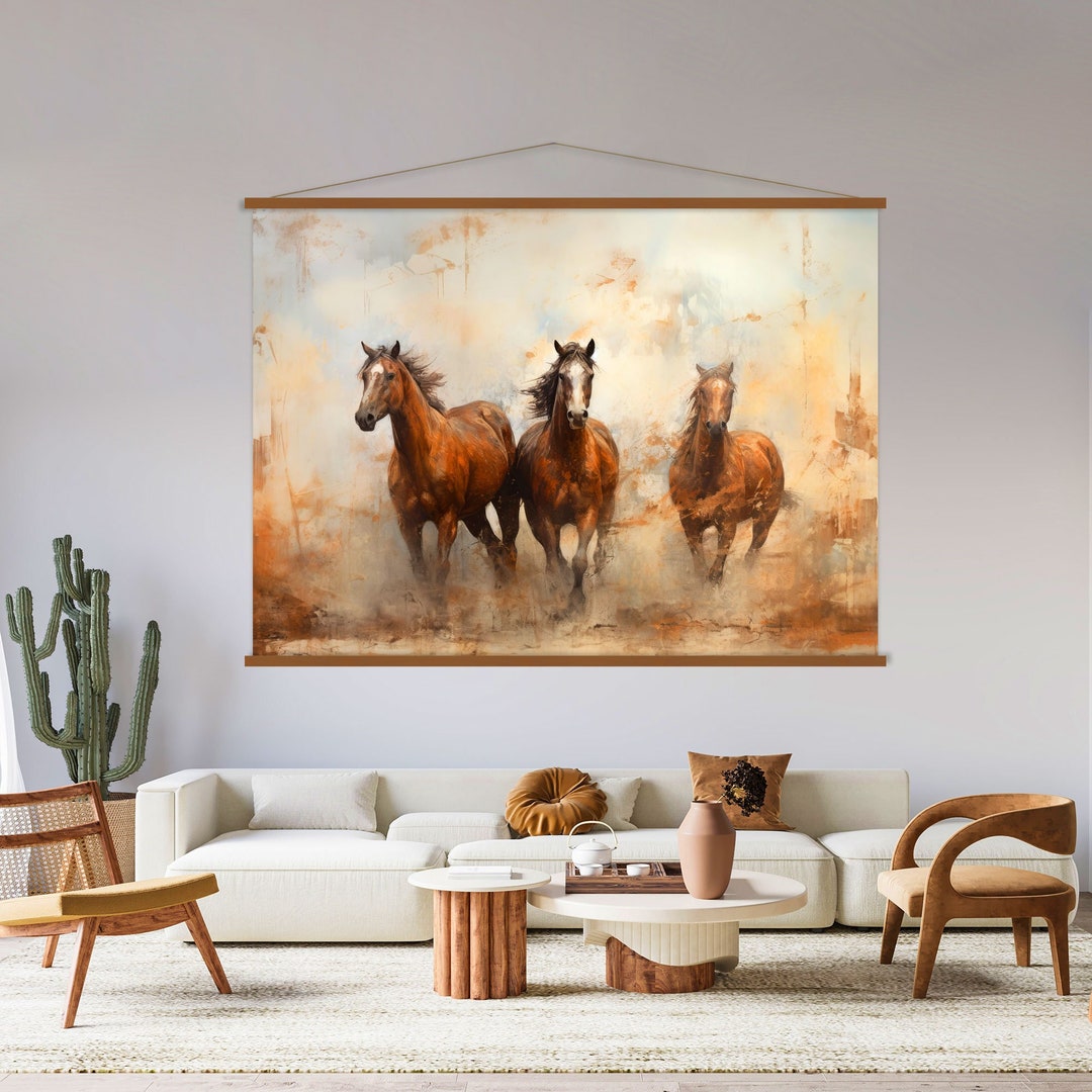 Horse Art Canvas Wall Art Hanger, Extra Large Wall Art Living Room ...
