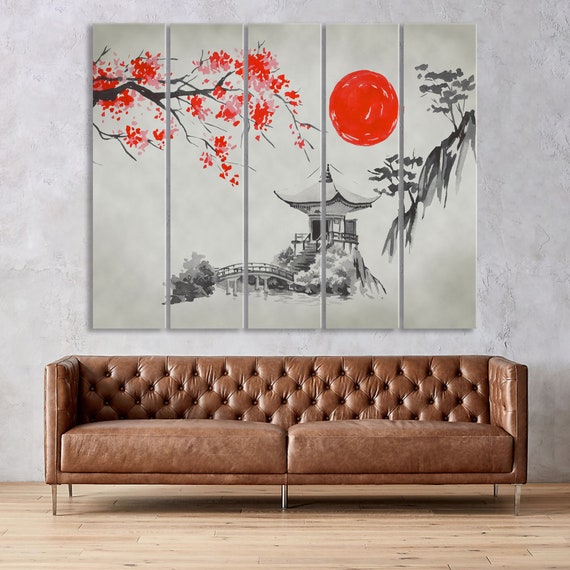 Japanese Canvas Wall Art, Modern Art Print, Asian Home Decor