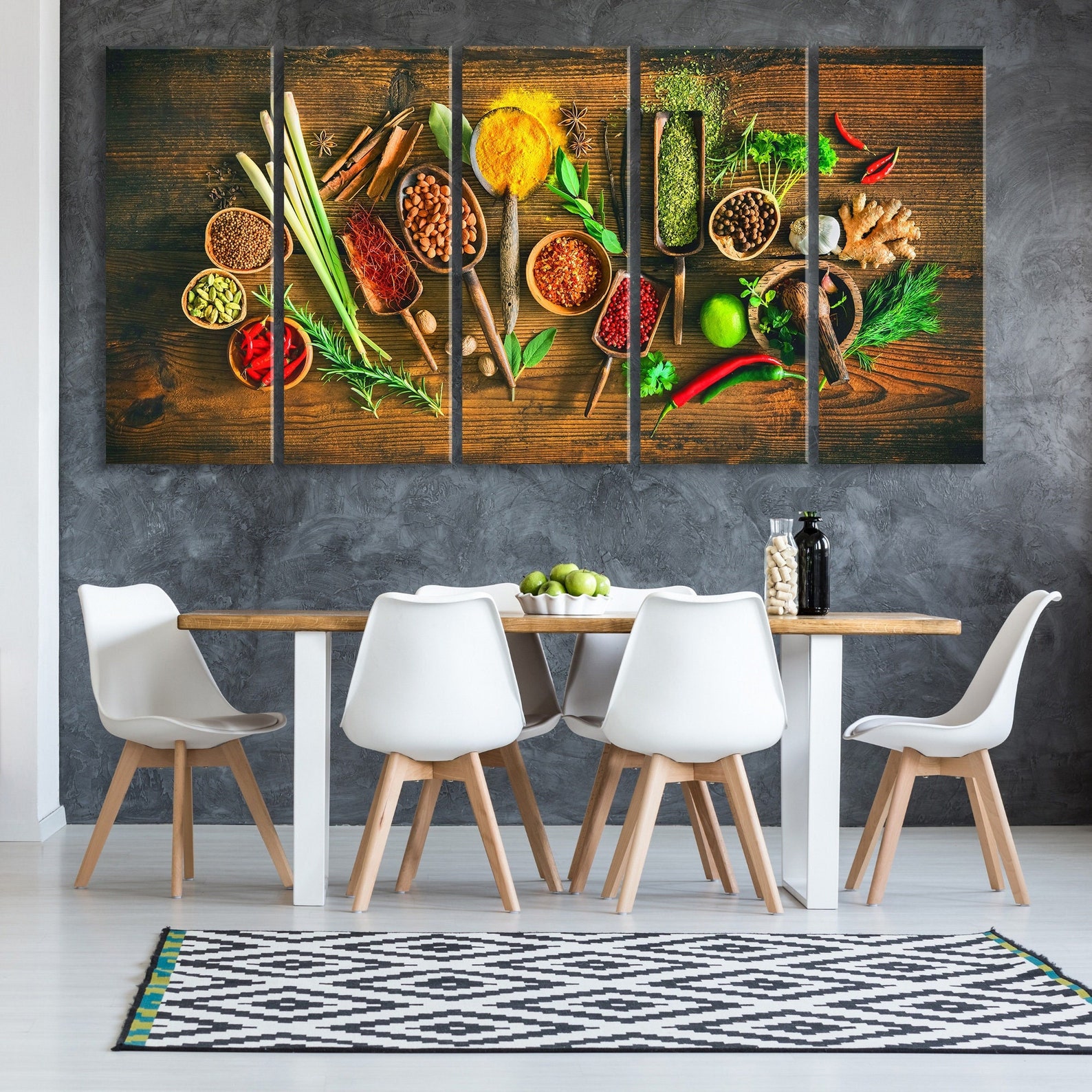 Kitchen Canvas Wall Art, Modern Prints, Farmhouse Kitchen Decor, Herbs