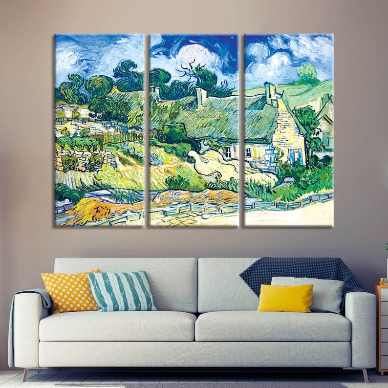 Canvas Wall Decor Van Gogh Art Print Set of 3 Canvas Home Etsy
