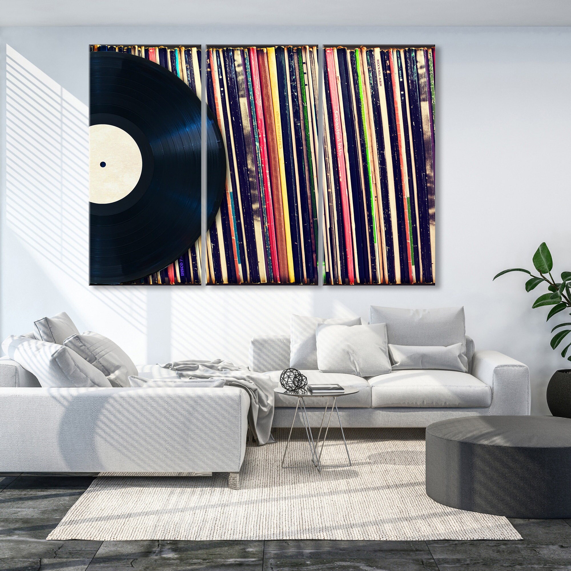 Music Record Canvas Wall Decor, Modern Art Prints, Home and Music Room ...