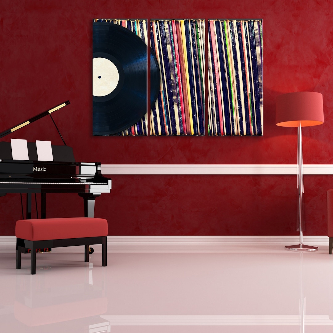 Music Record Canvas Wall Decor, Modern Art Prints, Home and Music Room ...