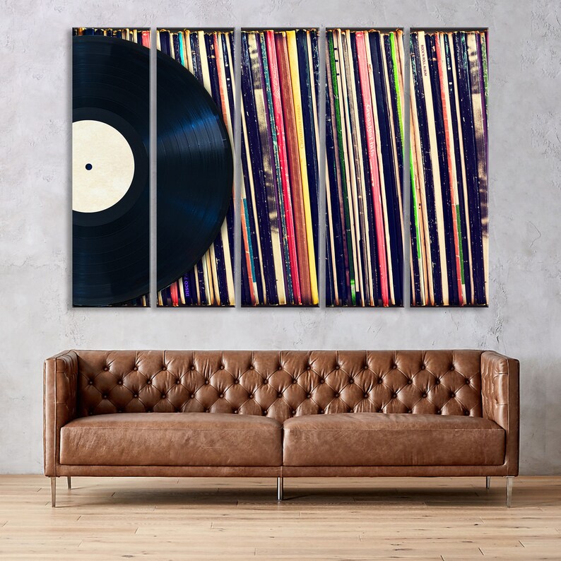 Music Record Canvas Wall Decor, Modern Art Prints, Home and Music Room ...