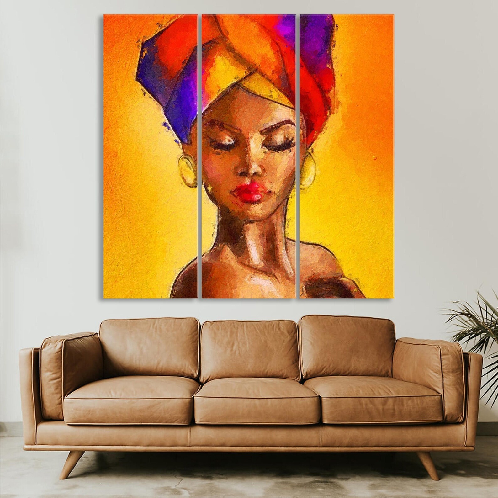 African Woman Canvas Wall Art, Black Woman Wall Print, Modern Home