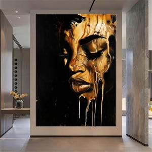 Woman Canvas Wall Art Living Room Decor, Abstract Art, Abstract Face Art Canvas Print, Extra Large Wall Art