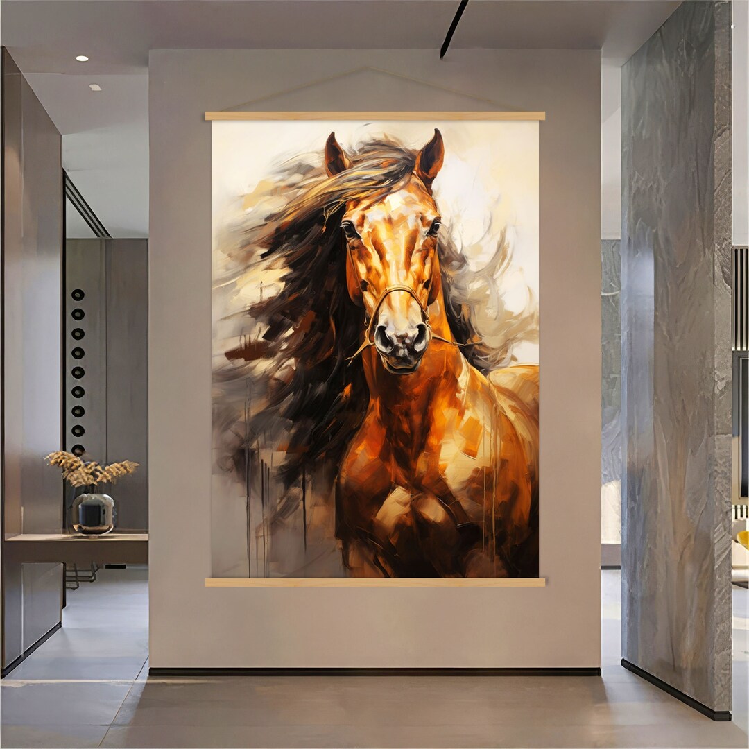 Horse Canvas Wall Art Hanger, Abstract Horse Art, Extra Large Wall Art ...