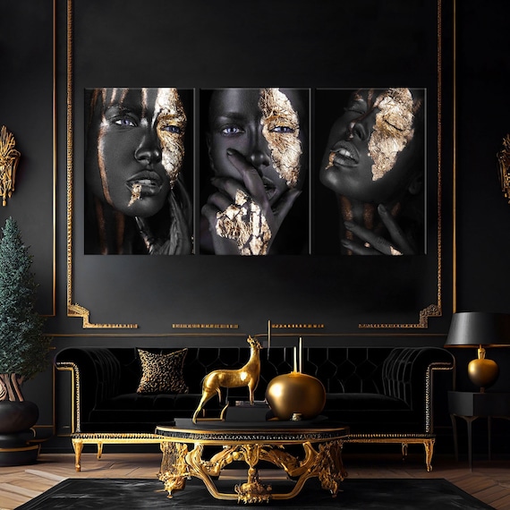 Black Woman Wall Art, African Woman Canvas Prints, Modern Home Decor, Fashion Wall Art, Black Girl Canvas Print, Extra Large Wall Art