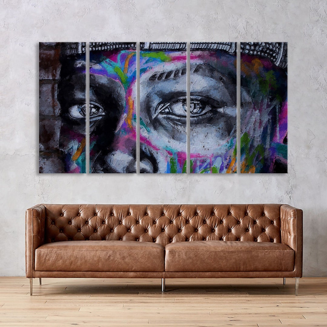 Modern Graffiti Canvas Wall Decor, Abstract Street Wall Art Print, Home ...