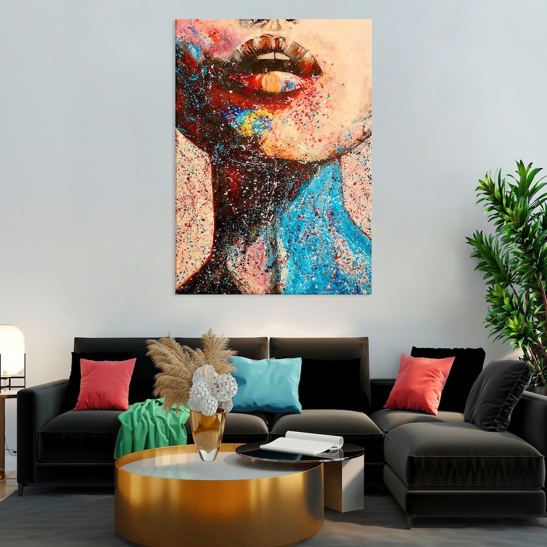 Abstract Woman Painting Effect on Canvas Print, Wall Art for Living ...