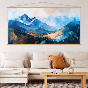 Abstract Art Canvas Wall Art Hanger, Mountain Wall Art Living Room Decor, Landscape Art, Nature Canvas Print, Extra Large Wall Art