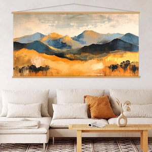 Mountain Wall Art Living Room Decor, Landscape Art Framed Canvas Wall Art Hanger, Vintage Art, Nature Canvas Print, Extra Large Wall Art