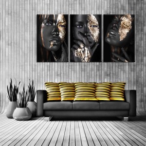 Black Woman Wall Art, African Woman Canvas Prints, Modern Home and ...