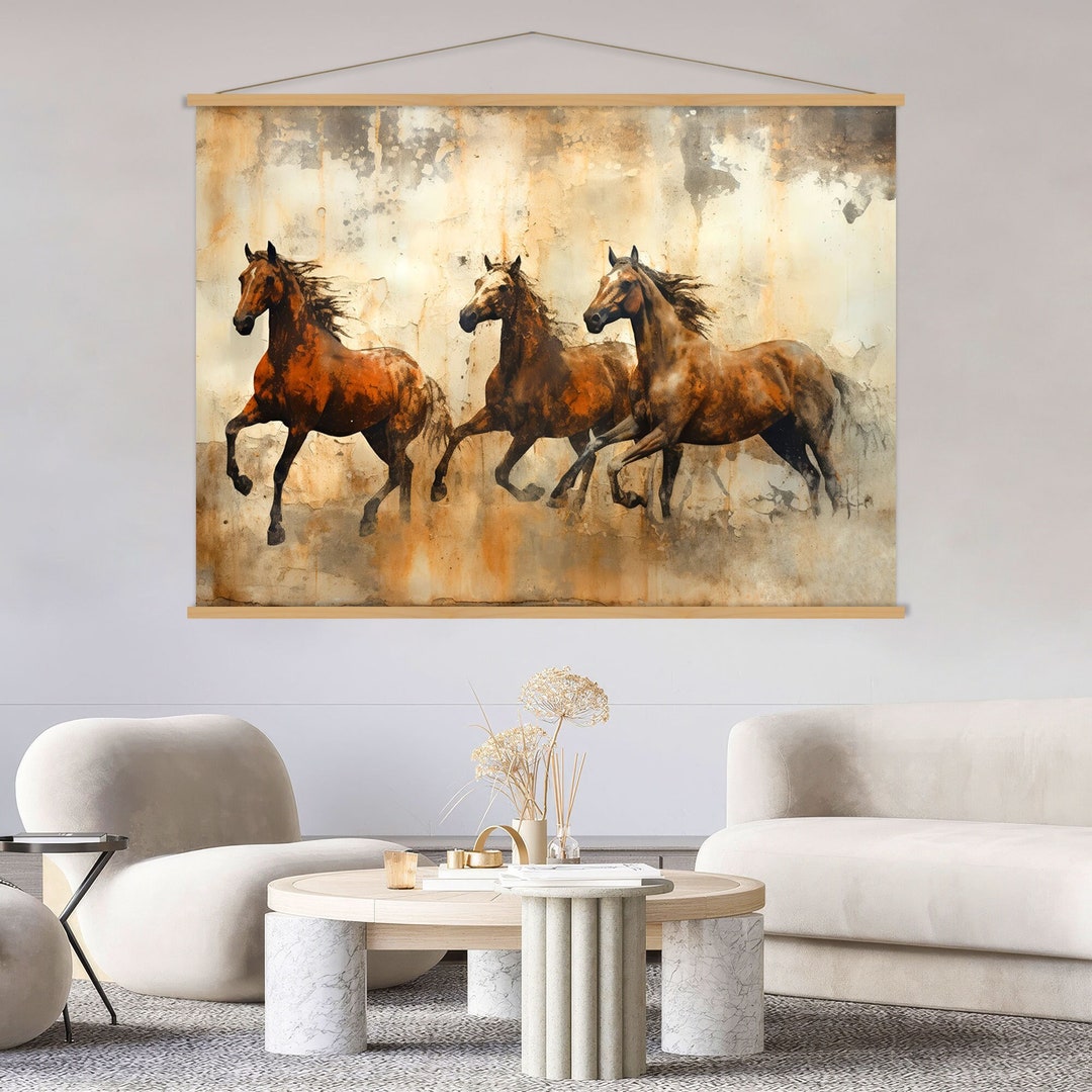 Horse Wall Art Hanger, Horse Print on Canvas, Extra Large Wall Art ...