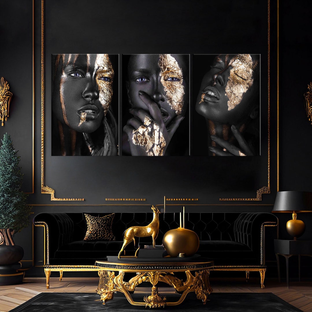 Black Woman Wall Art, African Woman Canvas Prints, Modern Home and ...