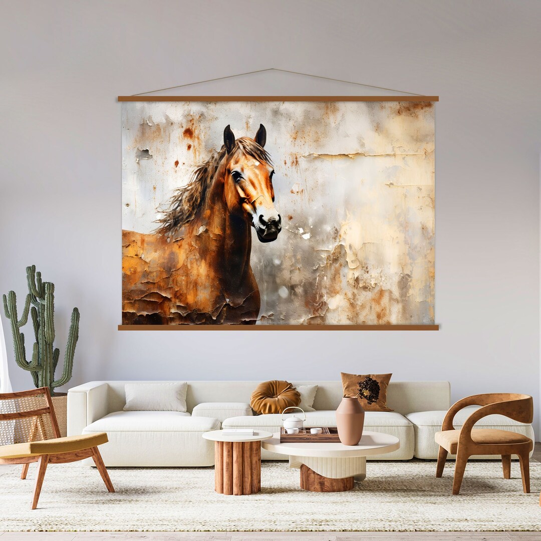 Horse Canvas Wall Art Hanger, Abstract Horse Art, Extra Large Wall Art ...
