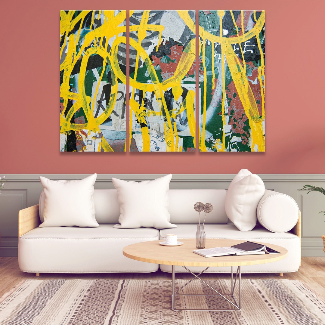 Modern Graffiti Art Print, Abstract Street Canvas Wall Decor, Home ...