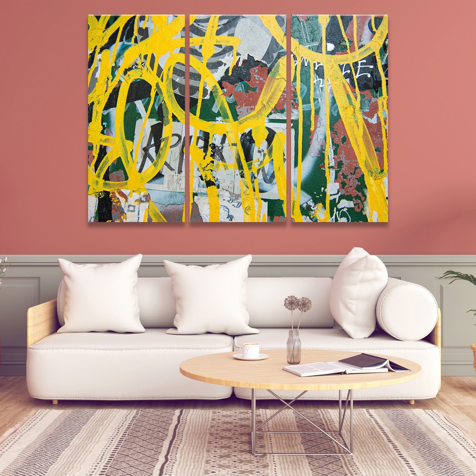 Modern Graffiti Art Print, Abstract Street Canvas Wall Decor, Home ...