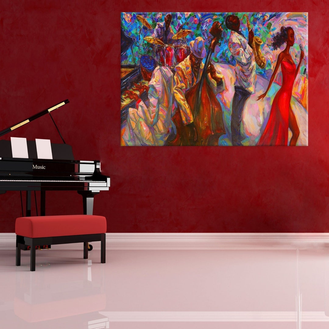 Jazz Wall Art Music Canvas Print Living Room and Music Room Etsy