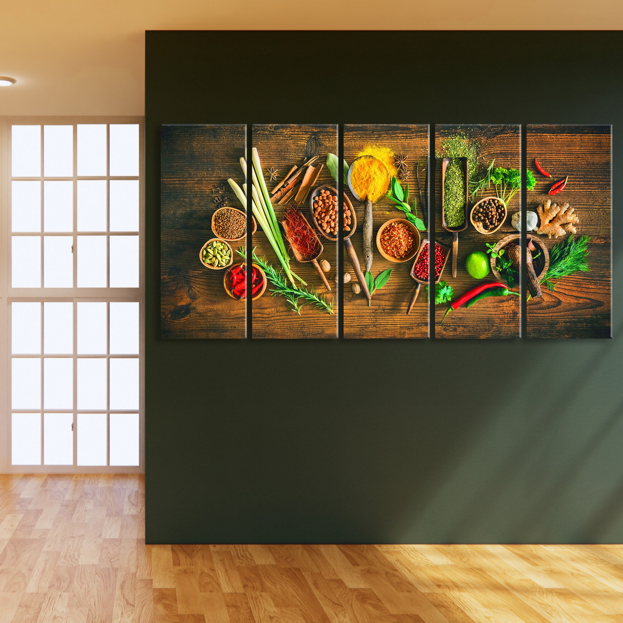 Kitchen Canvas Wall Art, Modern Prints, Farmhouse Kitchen Decor, Herbs ...