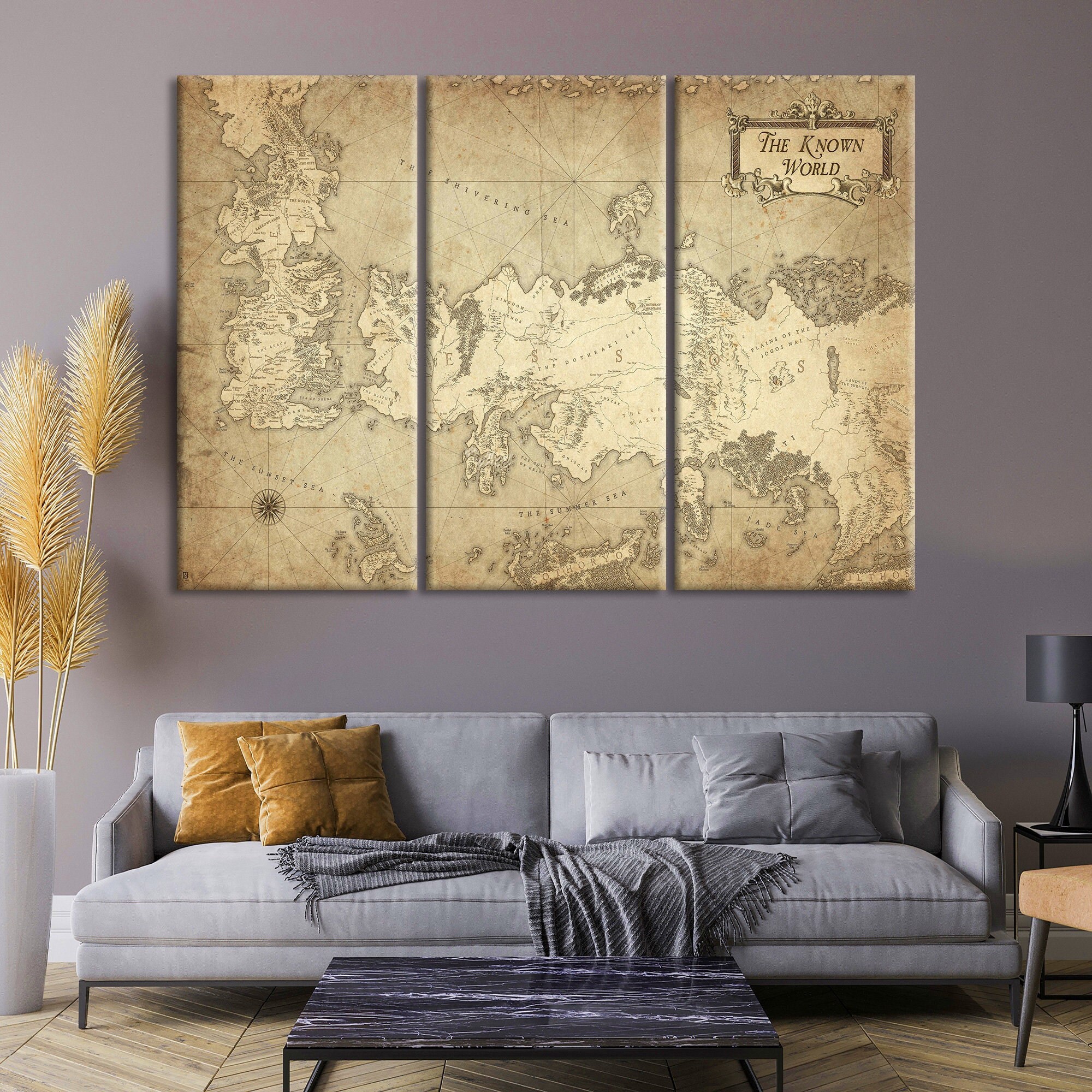 Buy Game of Thrones Map Canvas Wall Art Vintage Map Print Office Online in  India - Etsy
