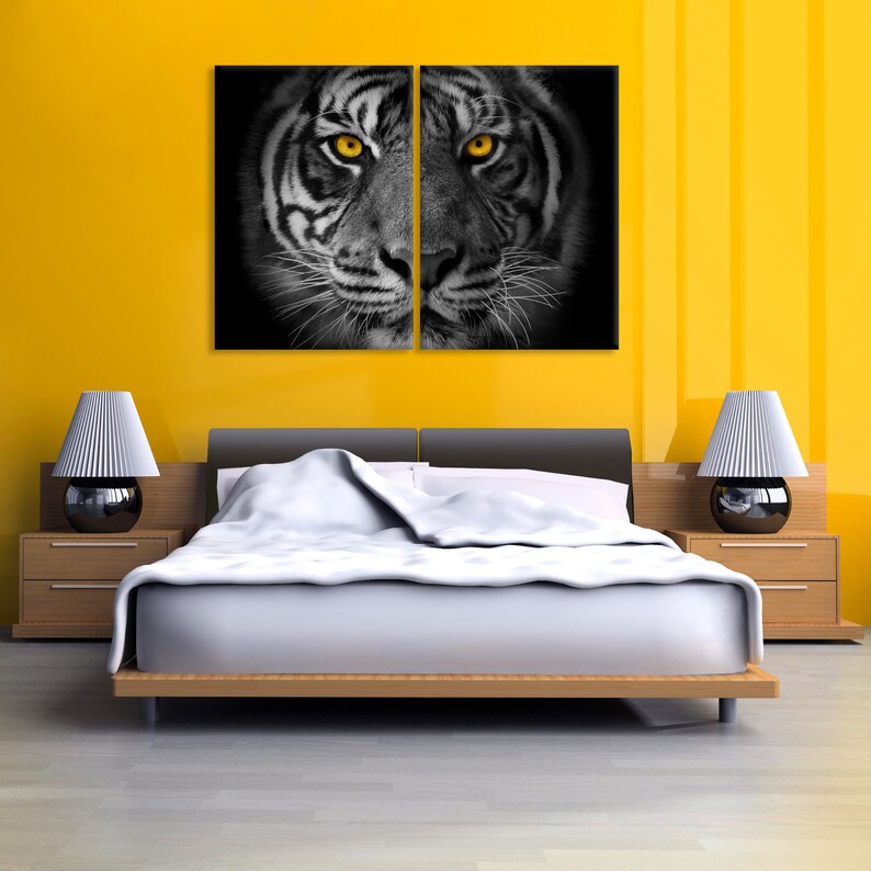 Tiger Wall Art Animal Canvas Print Home and Living Room Etsy