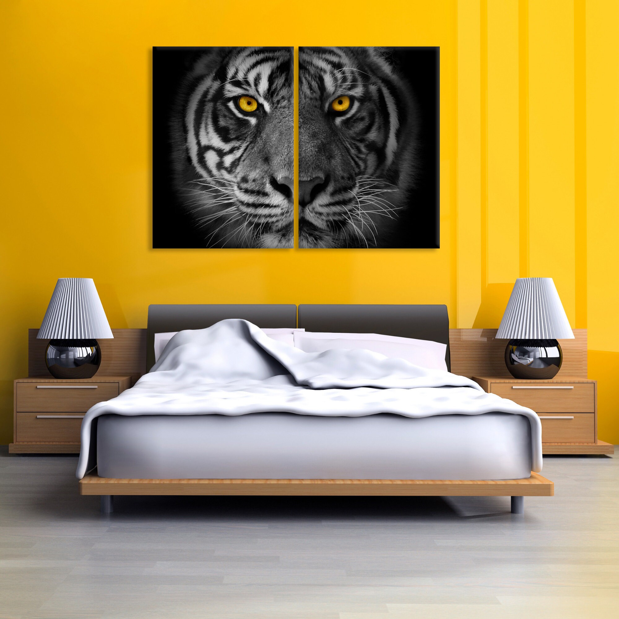 Tiger Wall Art Animal Canvas Print Home and Living Room Etsy