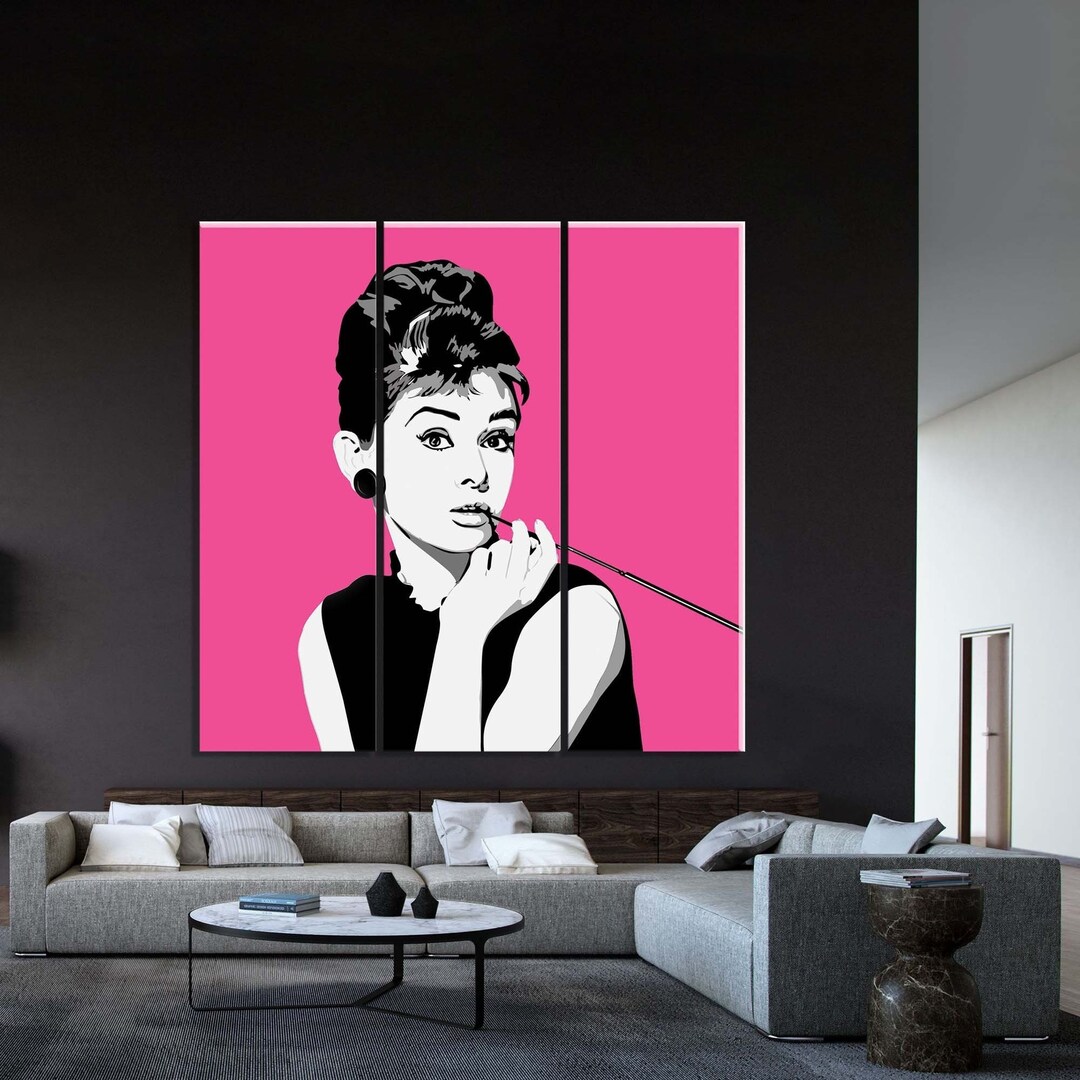 Audrey Hepburn Wall Art, Film Actress Canvas Prints, Modern Home Decor ...