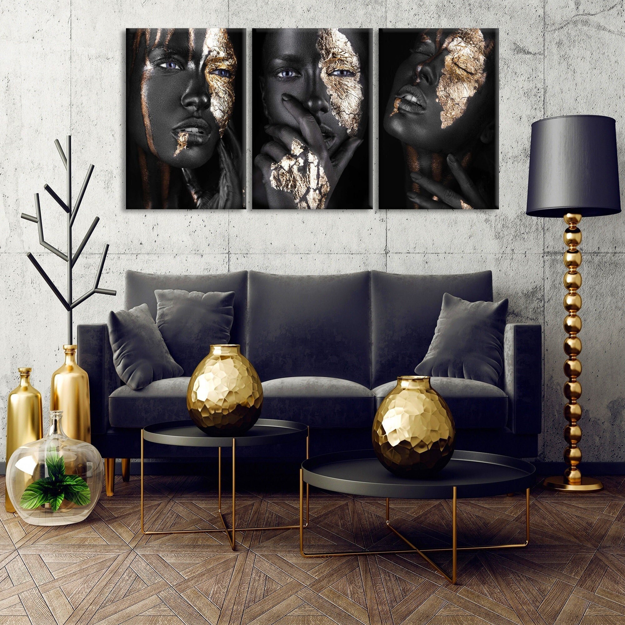 Black Woman Wall Art, African Woman Canvas Prints, Modern Home and ...