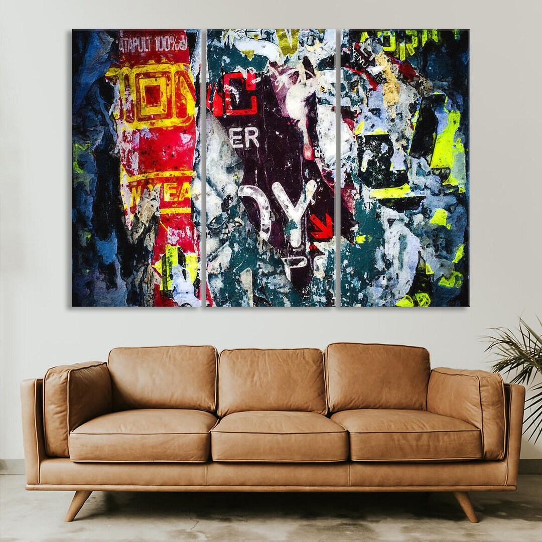 Modern Graffiti Art Print, Abstract Street Canvas Wall Decor, Home ...