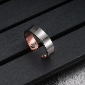 Pure Copper Two Tone Magnetic Adjustable Ring with 2 Rare Earth Neodymium Magnets ~1700 Gauss for Mom's Special Day - Mother's  Day