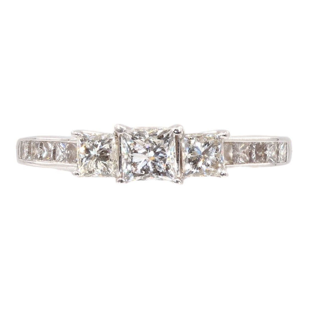 Ladies 14k White Gold Princess Cut Diamond Engagement Ring - Etsy