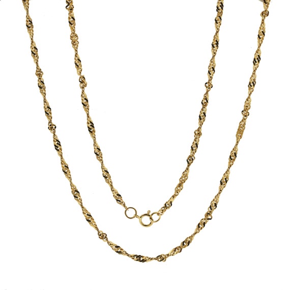 18k Yellow Gold Curb Rope Link Chain Hybrid Neckl… - image 3