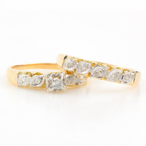 Ladies Classic Estate 14K Yellow Gold Diamond Wedd