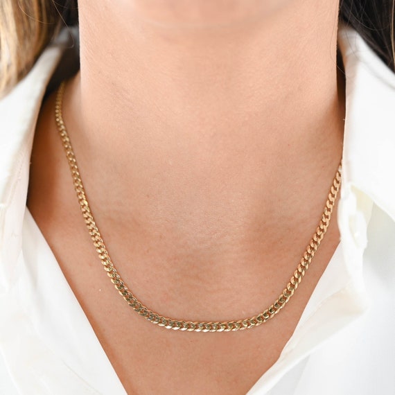 14K Yellow Gold Curb Link Chain 24" 15.2g - image 4