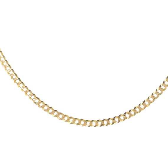 14k Yellow Solid Gold Diamond-Cut Curb Link Chain - image 2